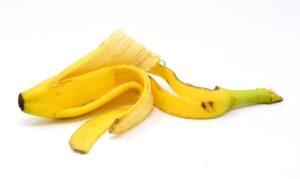 Filamenti di banana su uno sfondo bianco, evidenziando il loro valore nutrizionale.